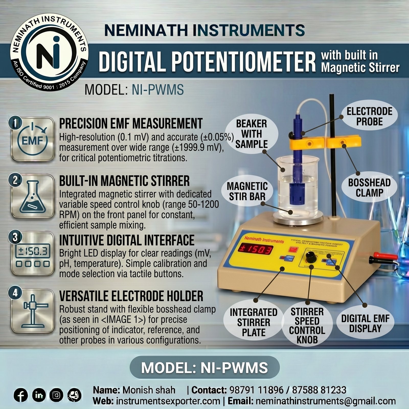 POTENTIOMETER with built in magnetic stirrer