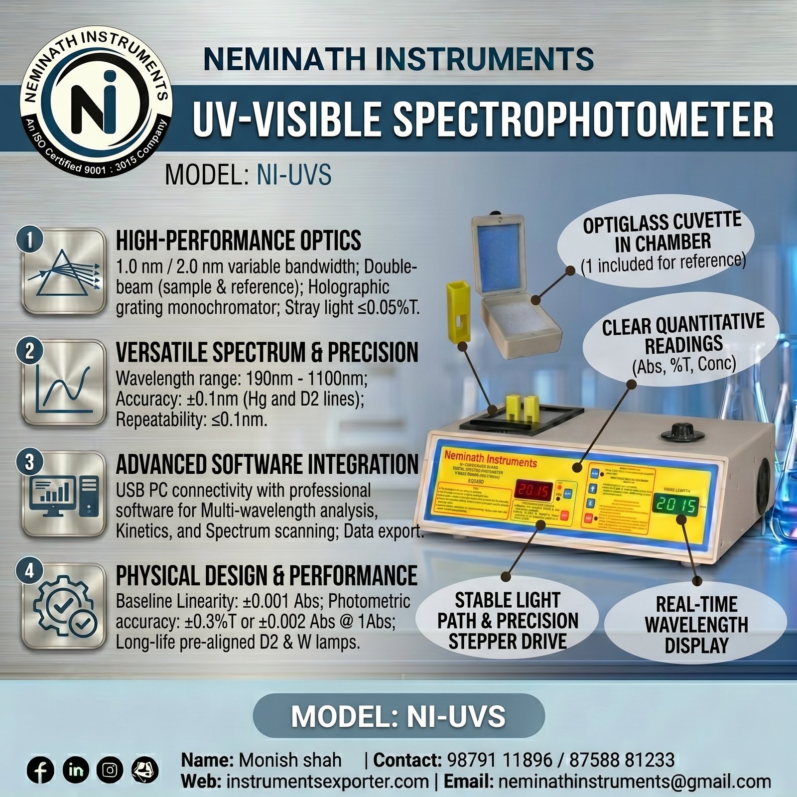 UV VISIBLE SPECTROPHOTOMETER
