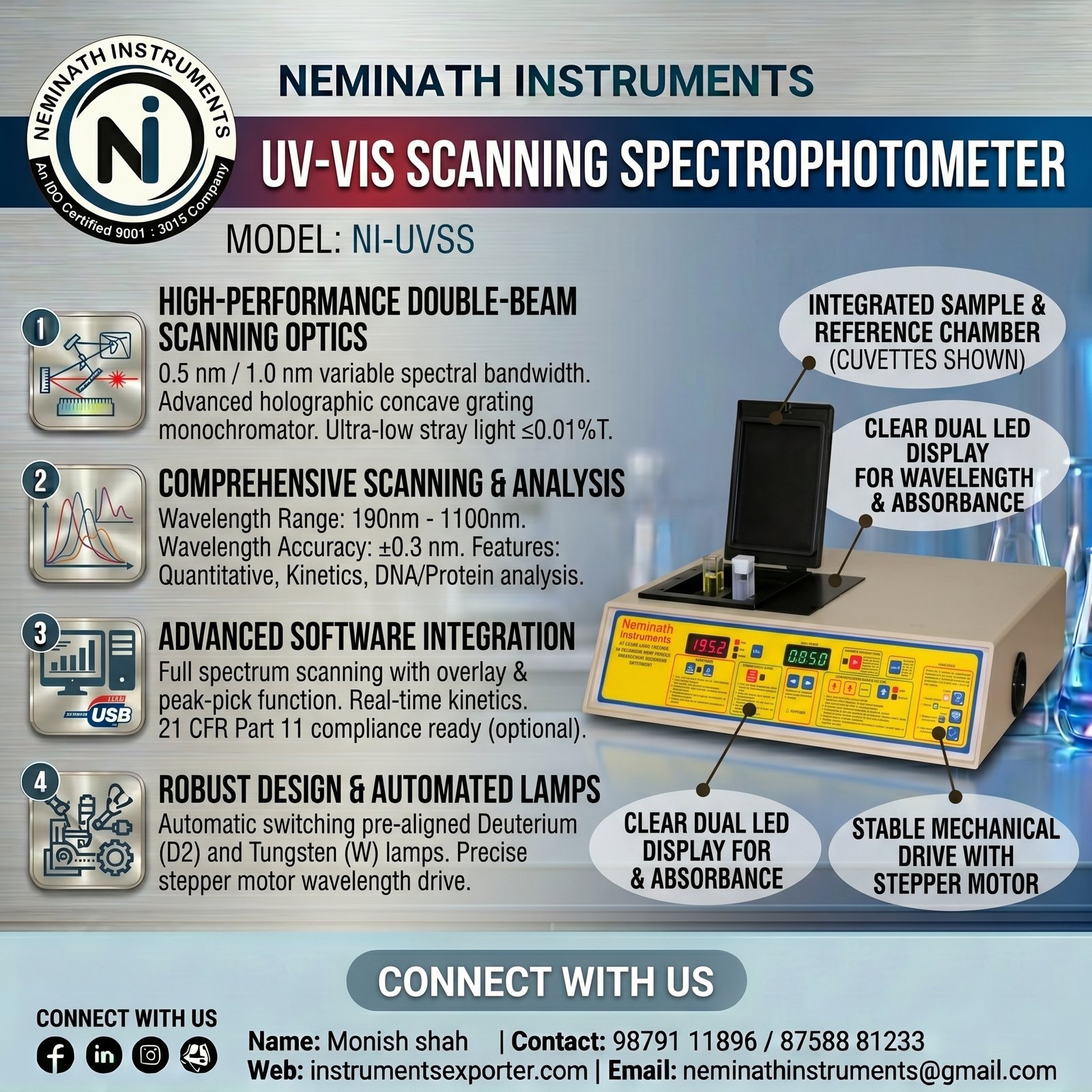UV VIS SCANNING SPECTROPHOTOMETER